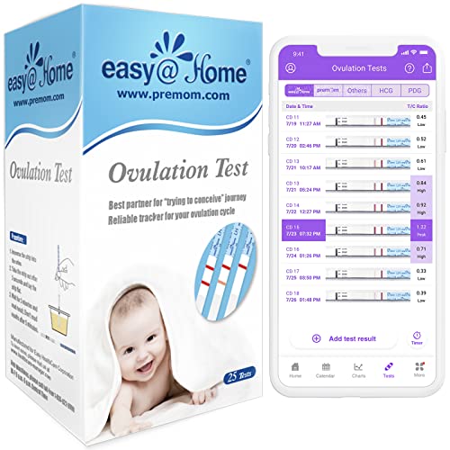 Easy@Home 25 Ovulation (LH) Urine Test Strips, 25 LH Tests