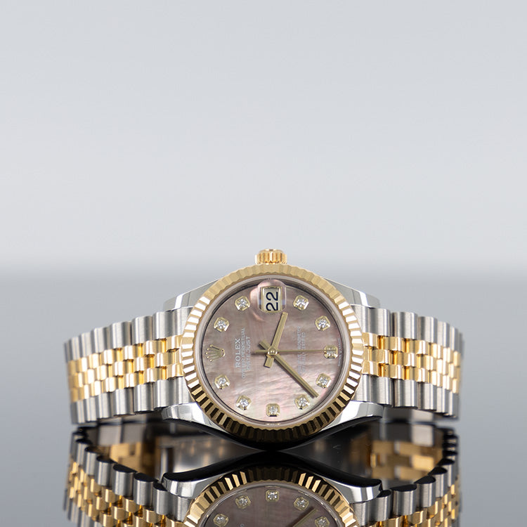 Rolex Datejust 31 mm Acero y Oro Amarillo Nácar Esfera Marrón 278273