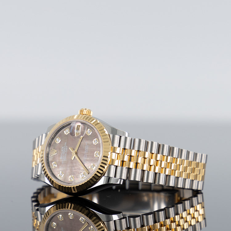 Rolex Datejust 31 mm Acero y Oro Amarillo Nácar Esfera Marrón 278273